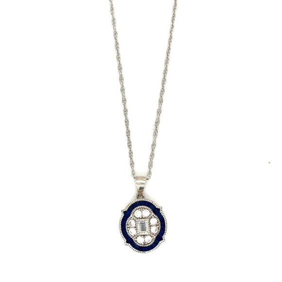 stauer Jewelry - Stauer 925 Blue/White Cz Necklace